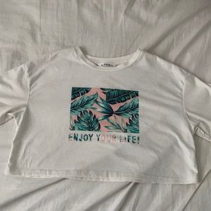 White beachy crop top.